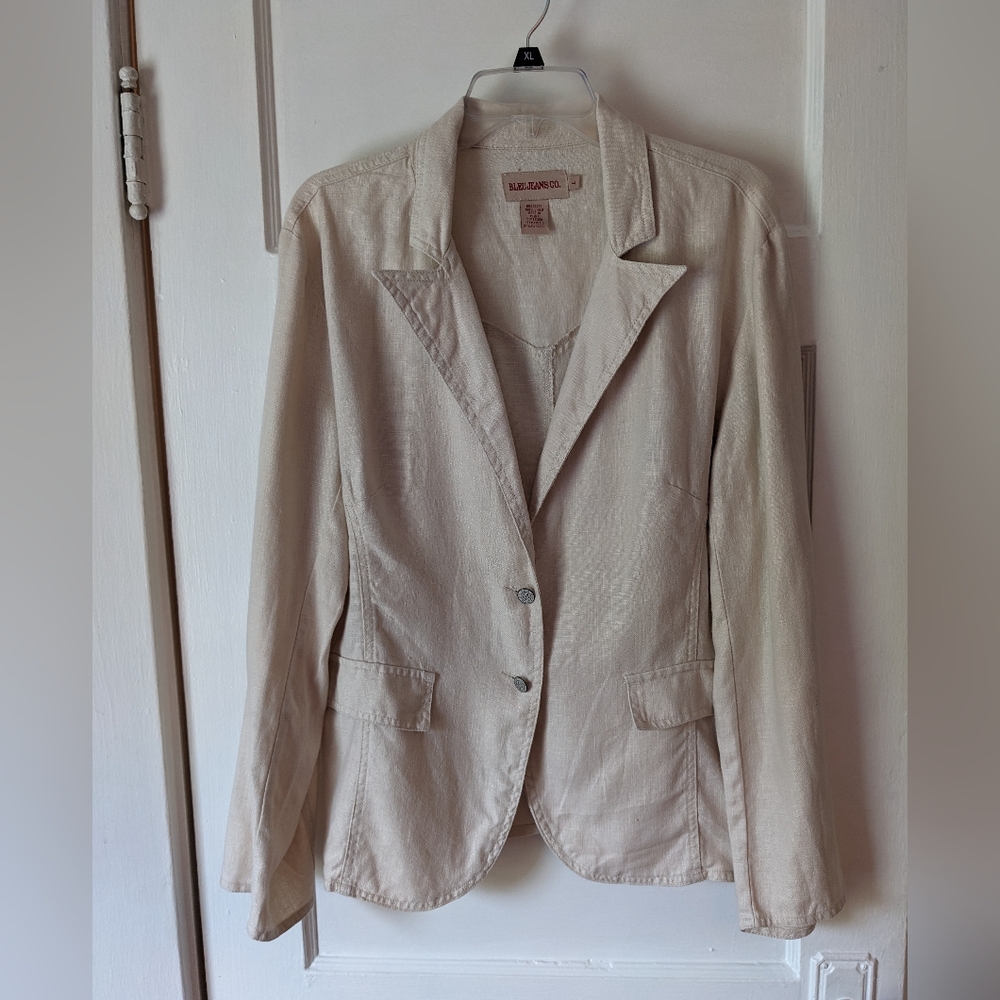 Beige Linen Blazer, GUC